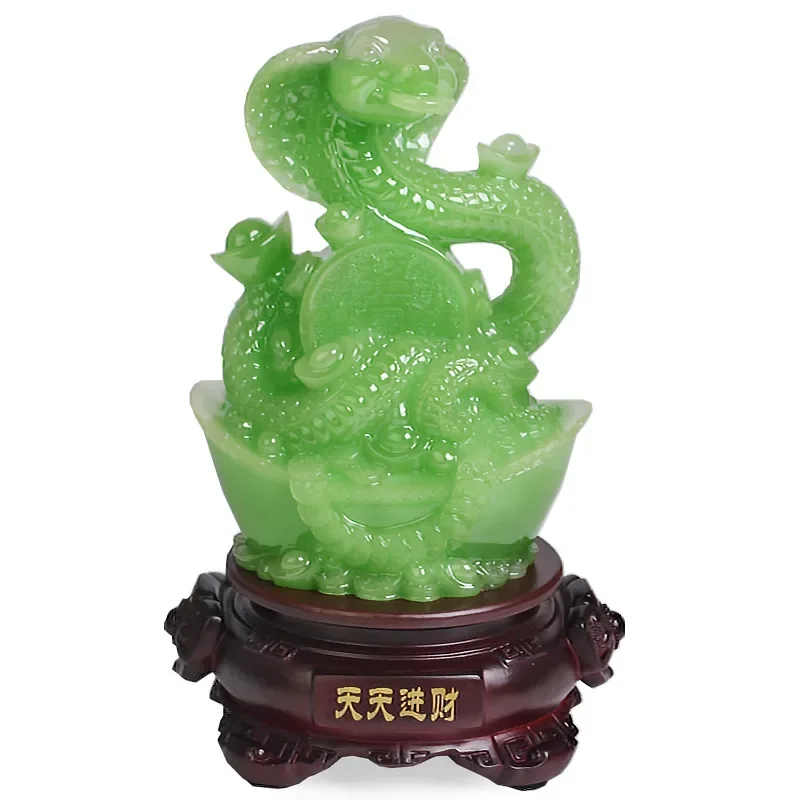 Chinese Fengshui Lucky Zodiac Snake Resin Statue Home Decor Living Room Decorations Birthday Present Housewarming Gifts Crafts