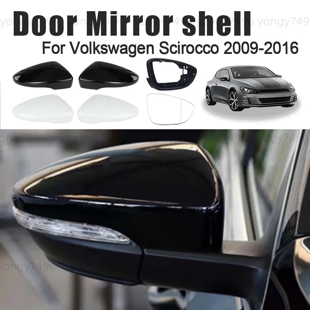 

Door Mirror Shell For Volkswagen Scirocco 2009-2016 Protective Cover Replace Picture Frame Lens Titanium Gold Color Black White