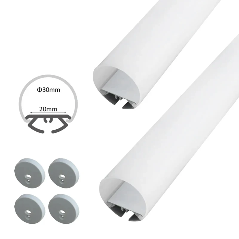 Lampade a sospensione a soffitto con profilo in alluminio a sospensione di forma rotonda da 30 mm Lampada a tre canali a emissione di luce