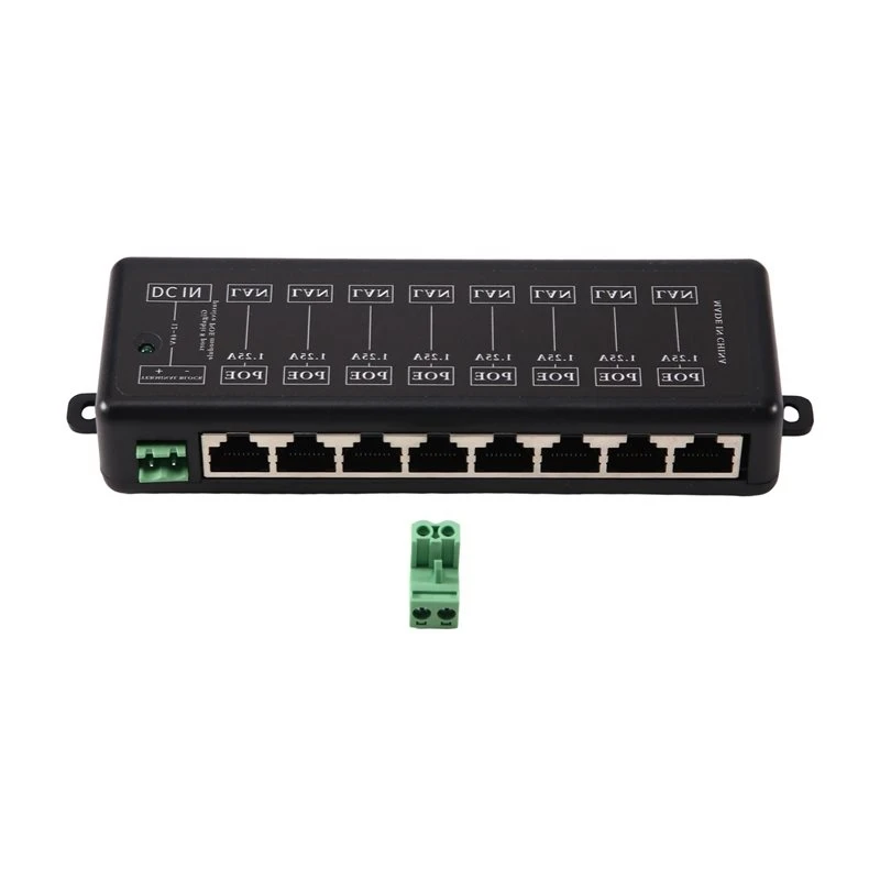 Leading-Wireless AP Powered For Network Camera 8 Port Gigabit POE Injector POE Splitter 12V-48V Power Over Ethernet