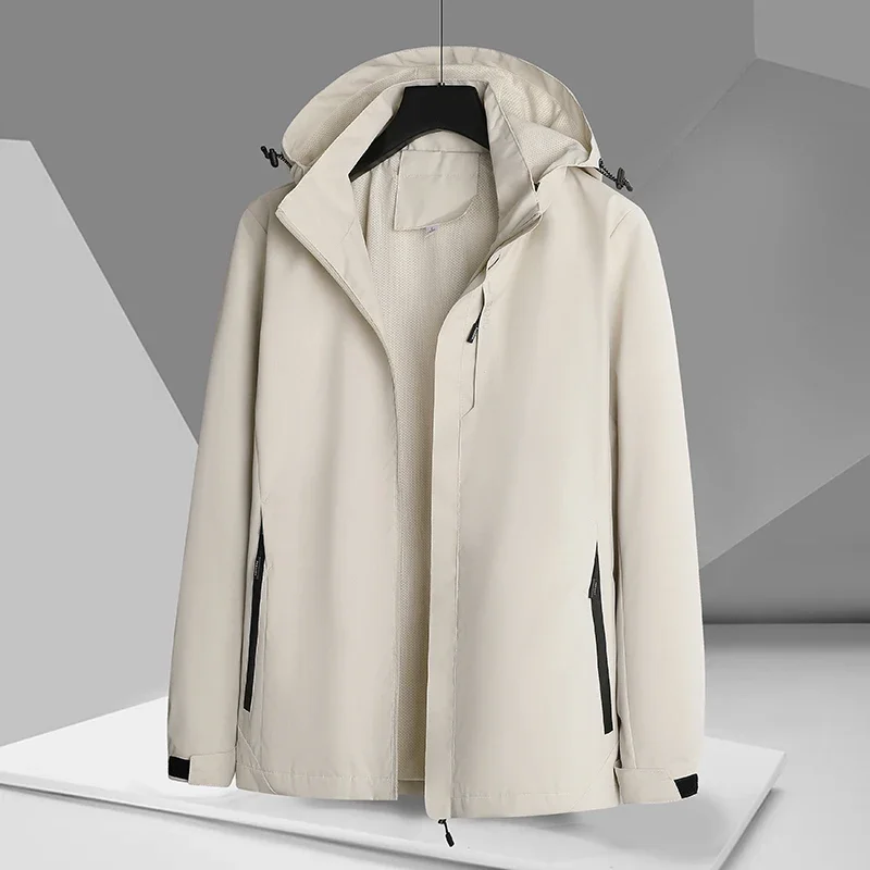 

Outdoor Sport Windproof Single-Layer Jacket Men's Waterproof Rain Jacket Lightweight Outer Hooded High Quality Unisex Jacket