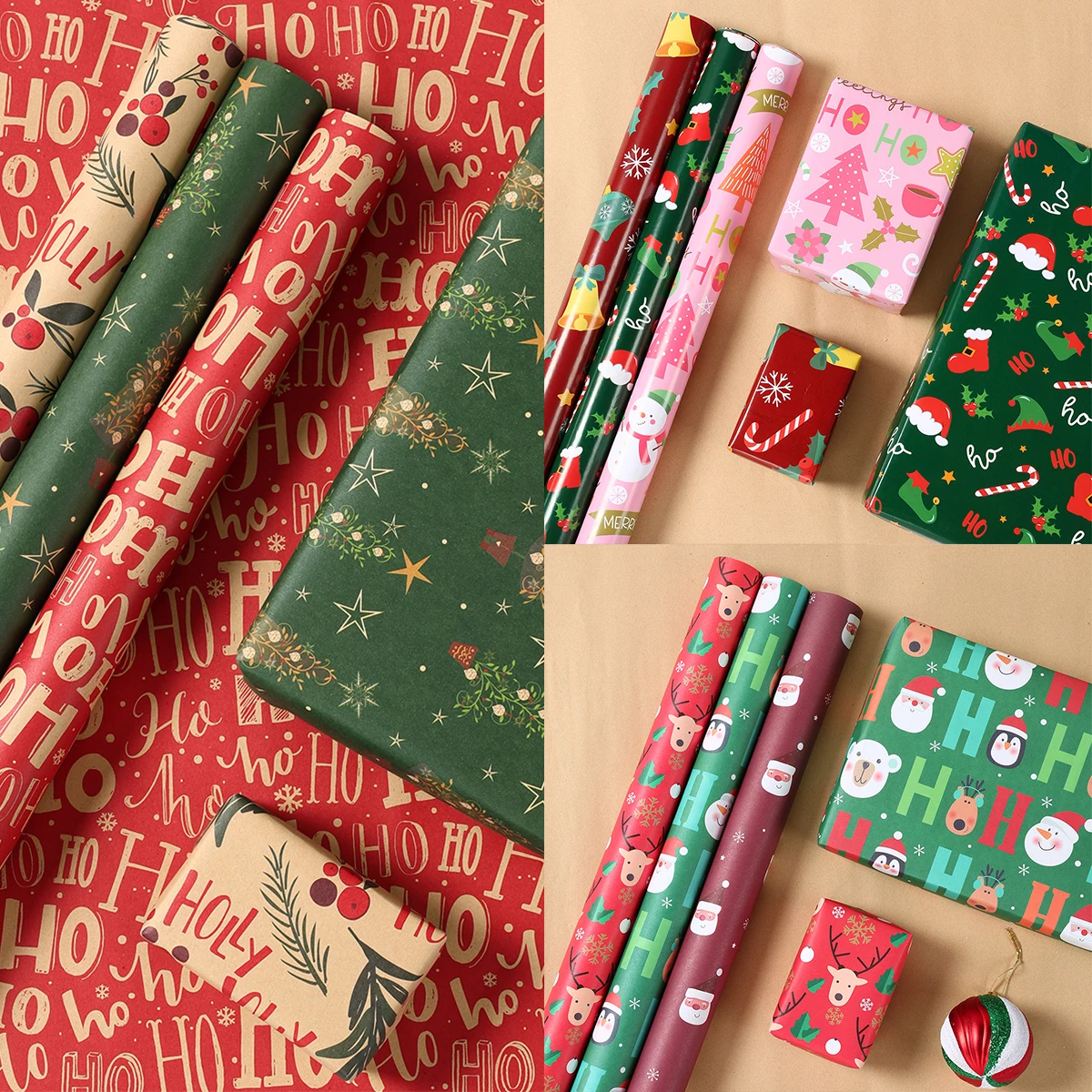 

Christmas Kraft Wrapping Paper Merry Christmas Party Decorations For Home 2024 Navidad Natal Noel Xmas Gifts Happy New Year 2025