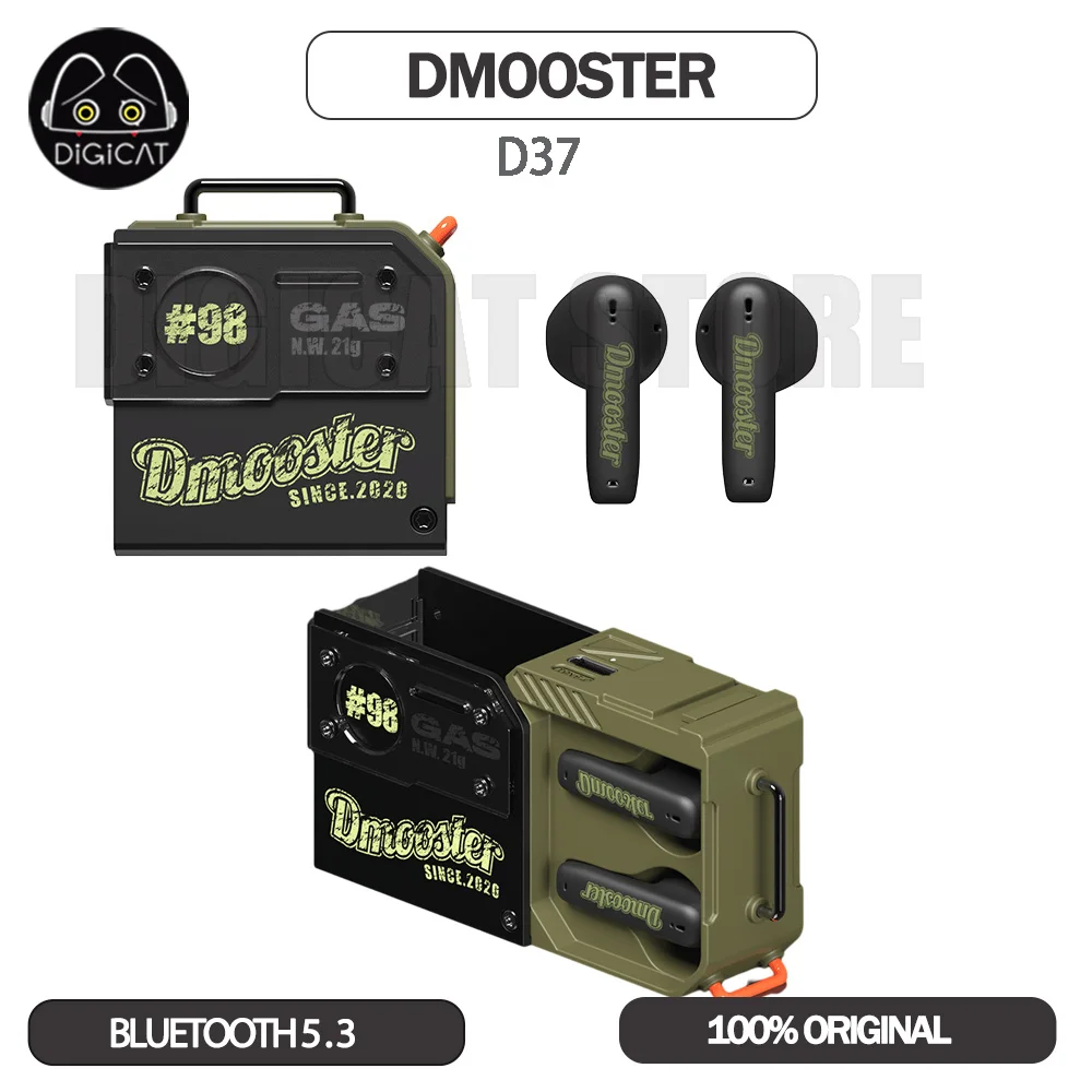 

Dmooster D37 Bluetooth Wireless Earphone Retro Oil Drum Gamer Earphones Noise Reduction Extra Long Range Stereo Headphones Gifts