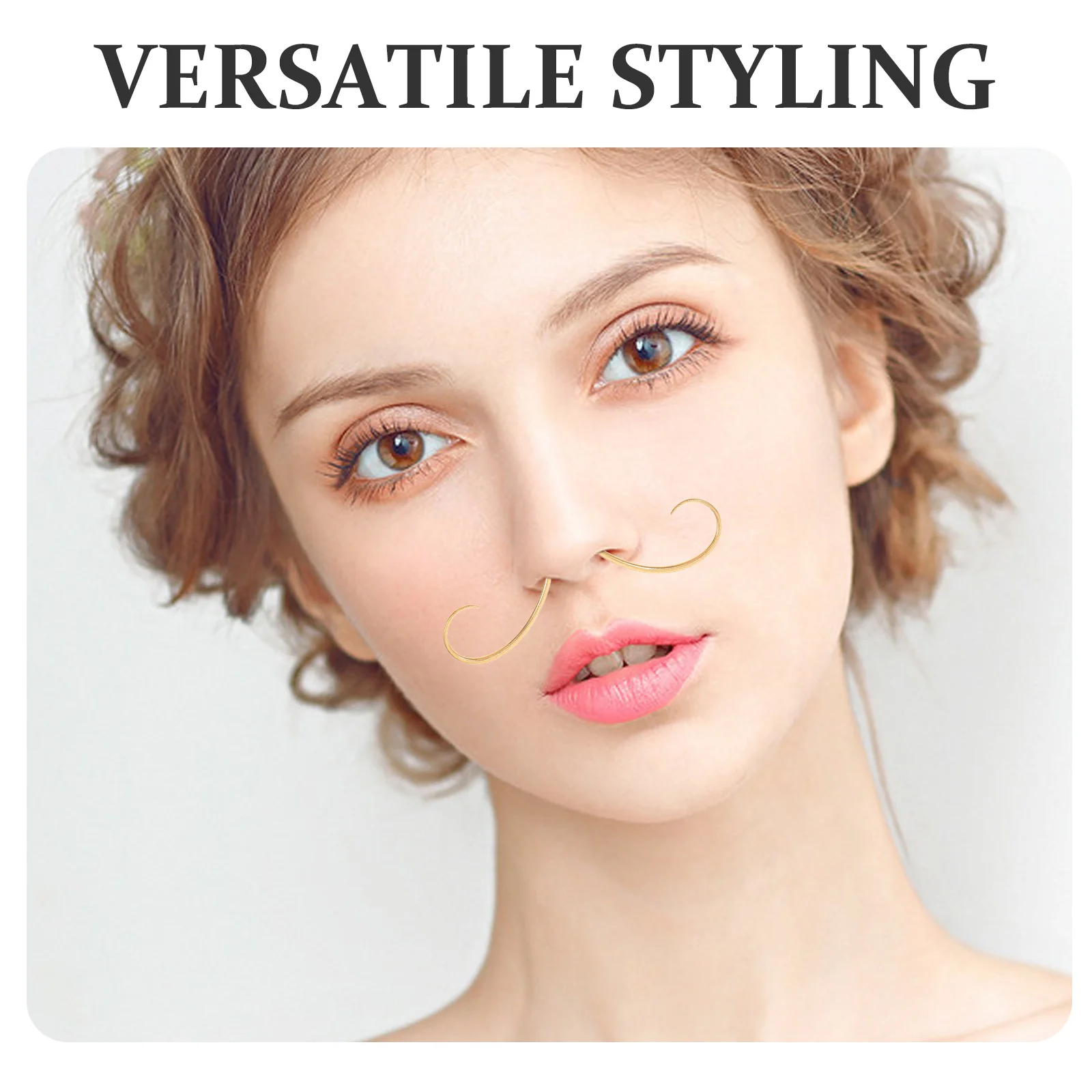 Einzigartiger Schnurrbart-Septum-Nasenring für Damen und Herren, Edelstahl, lustiger Nasenpiercing-Schmuck, niedliches und Piercing-Zubehör