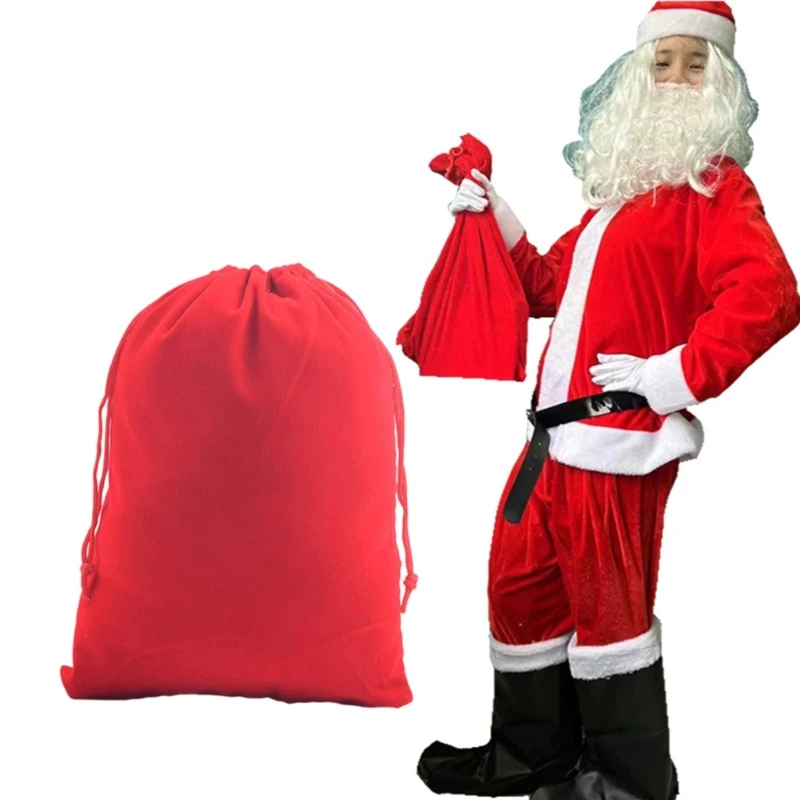 H3CB Christmas Drawstring Gift Bags for Party Goody Bags Holiday Present Wrapping Bags Christmas Bags For Gifts