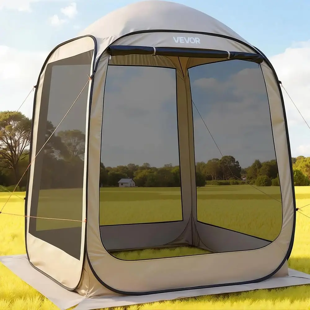 

6x6 Foot Portable Gazebo Tent for 4-6 People, Suitable for Backyard, Garden, Camping with Netting, Carry Bag & Ground Stakes