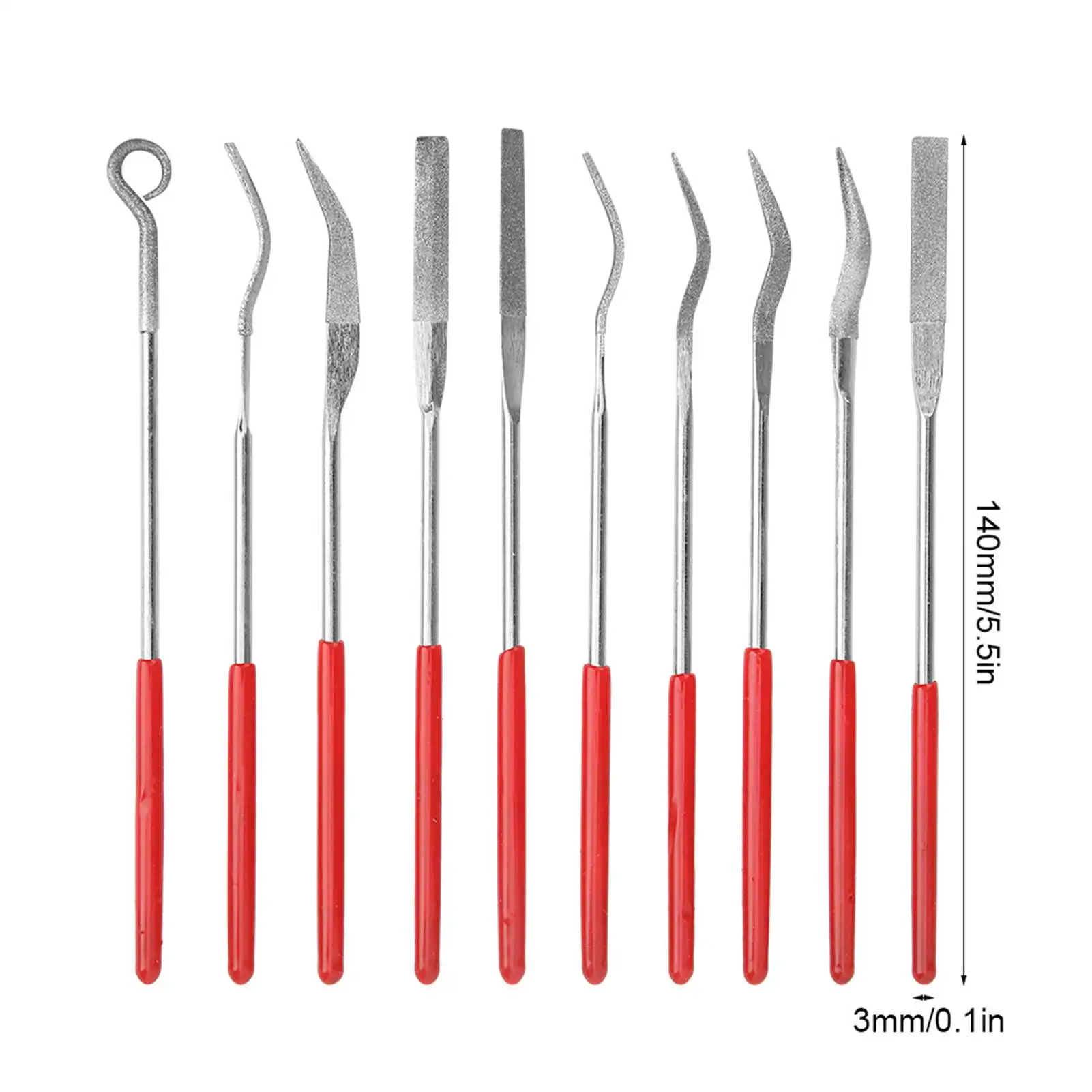 Zestaw pilników diamentowych, zwykłe, ściernicze, specjalne kształty, do szlifowania, z antypoślizgowym uchwytem, wygodny chwyt, wielofunkcyjne narzędzia ręczne.