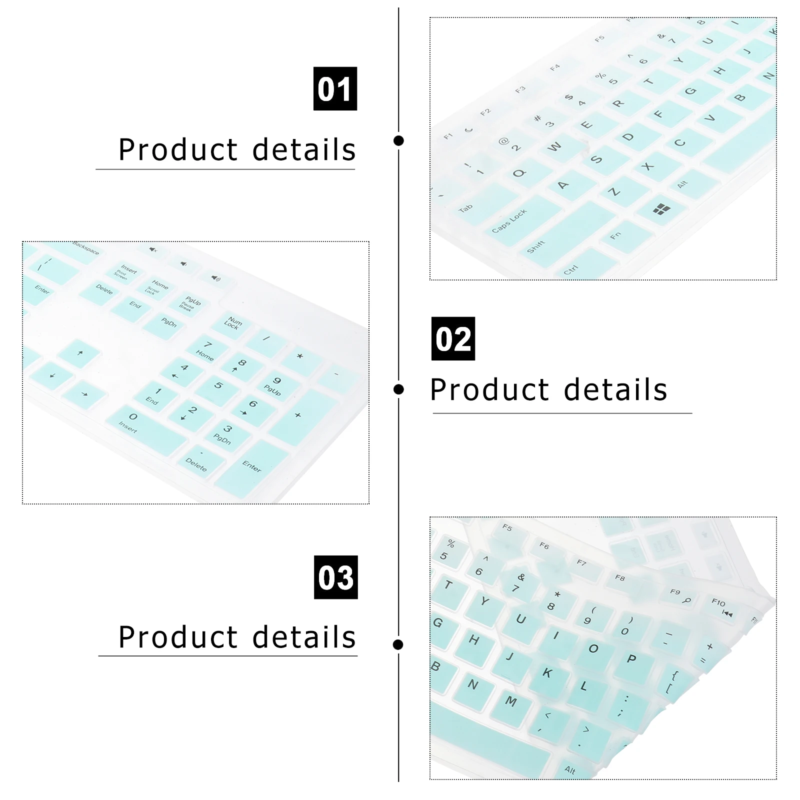 

1 pc Silicone Keyboard Protective Film For Kb216 Km636 Optiplex 5250 3050 3240 5460 7450 7050 3475 3670 3477