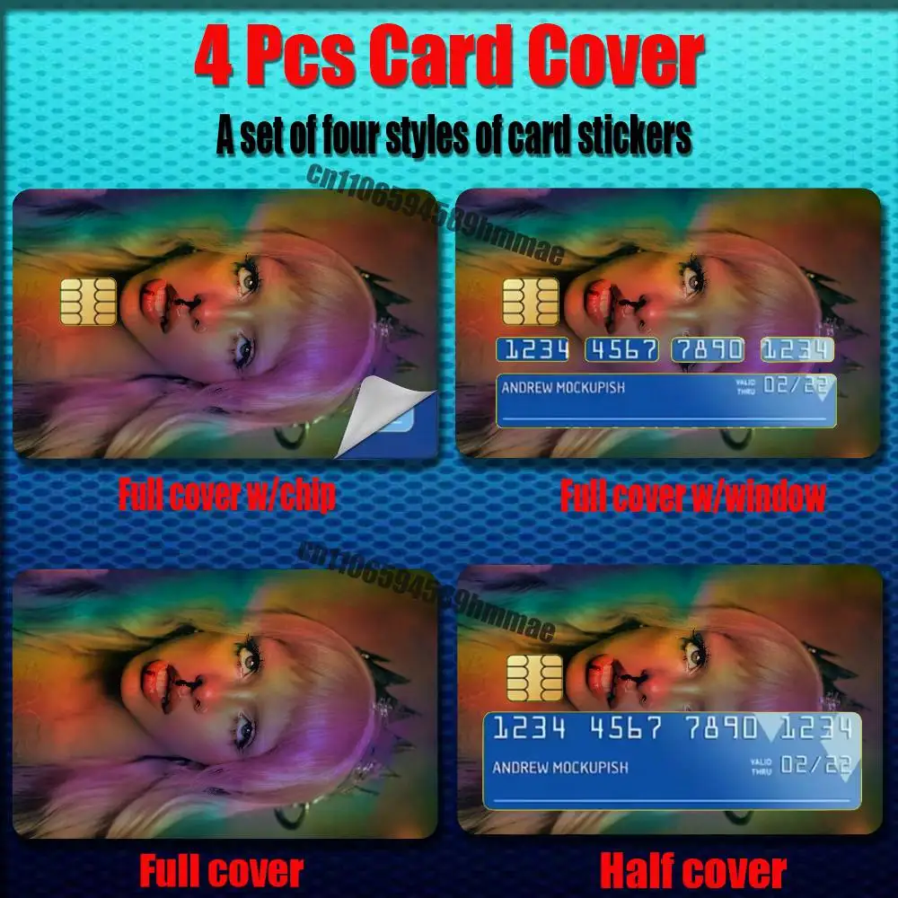 For Melanie Martinez HADES Credit Bank Sticker ID Access Card Cover Skin Rainbow Color Laser Stickers Film