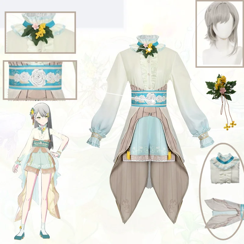 

Hinomori Shiho Cosplay Costume Goldfish Flower Prince Style Lolita Wig Set Halloween Cosplay Hinomori Shiho Dress Outfit