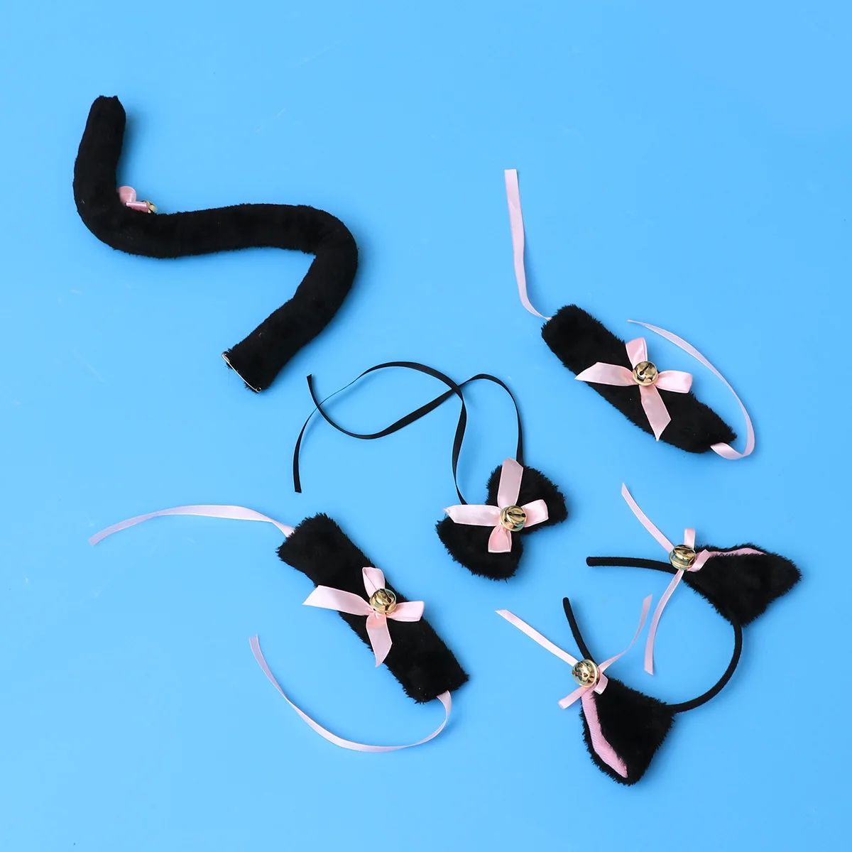 Conjuntos de disfraces de Cosplay con orejas de gato, accesorio creativo para actuación de baile y fiesta, accesorio de Cosplay divertido, 5 uds.
