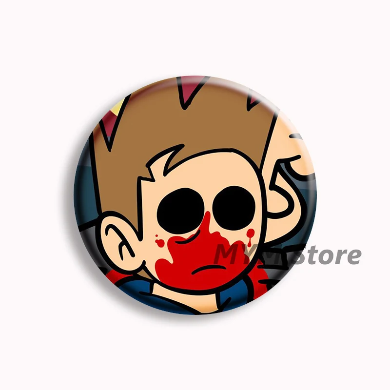 الإبداعية أنيمي Eddsworld لينة زر دبوس توم Edd Fanart دبابيس شارة حقيبة اكسسوارات الديكور المشجعين جمع الأصدقاء الهدايا