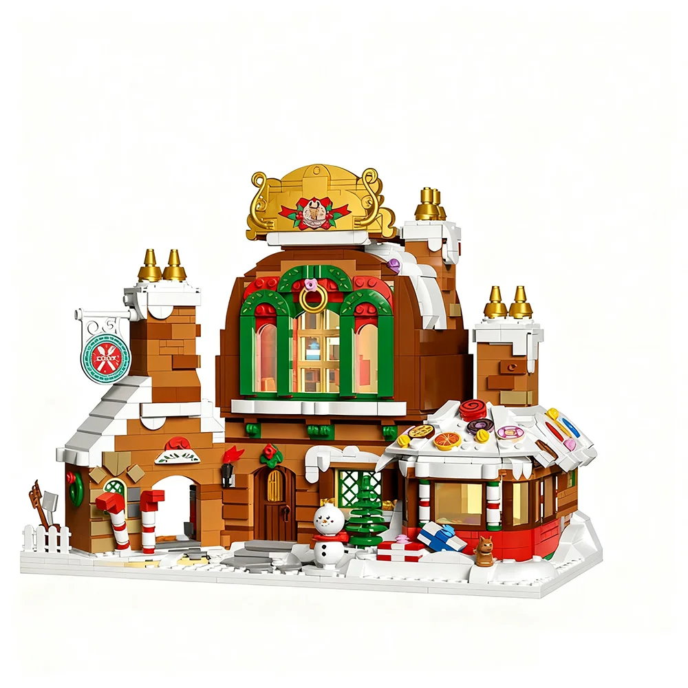 1481 قطعة عيد الميلاد الزنجبيل منزل اللبنات الإبداعية DIY عطلة الطوب عدة ، احتفالي الشتاء الديكور وهدية للأطفال #6