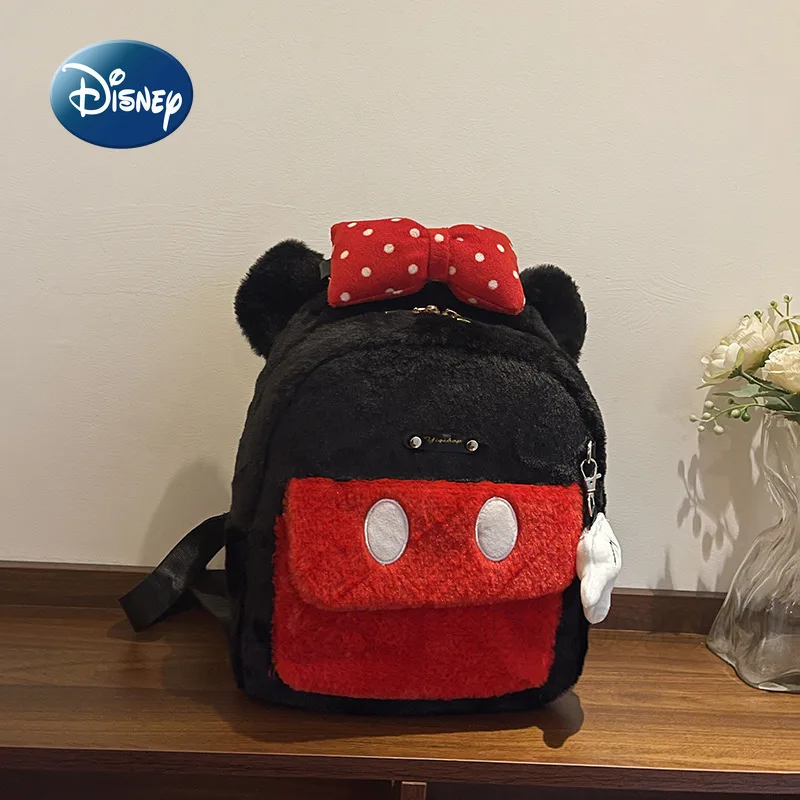 Disney Nieuwe Mini Pluche Rugzak Cartoon Leuke Dames Pluche Rugzak Mode Trendy Dames Mini Casual Rugzak Hoge Kwaliteit