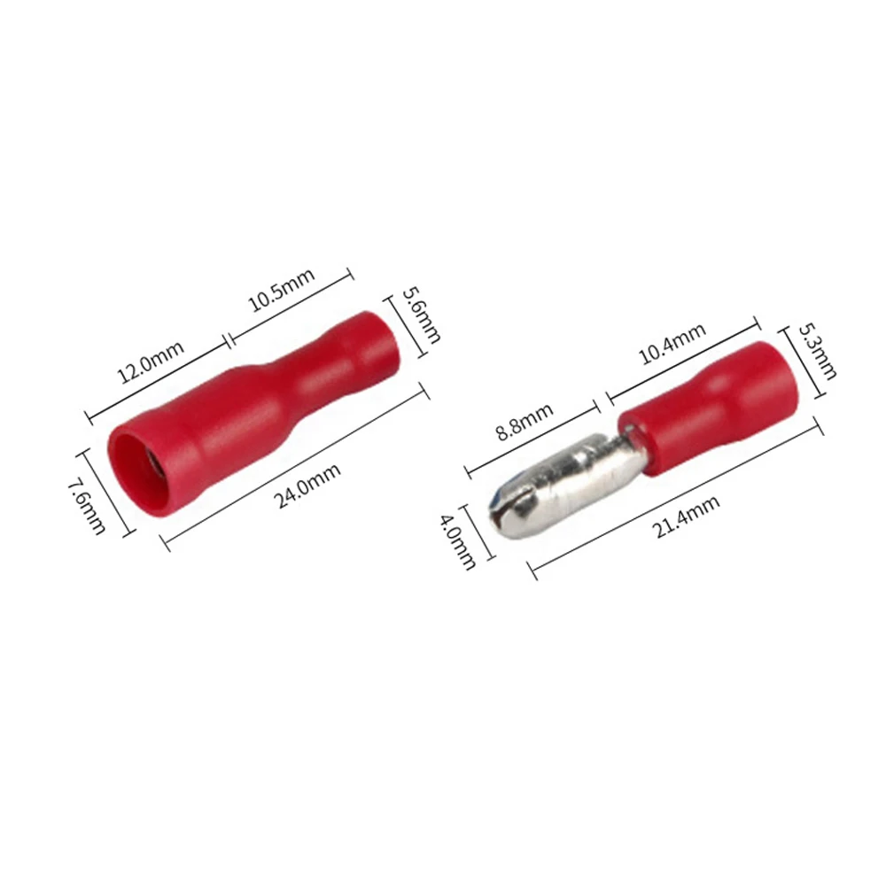 DIANQI 100pcs 50 pairs Bullet Shaped Female Male Insulating Joint Wire Connector Electrical Crimp Terminal MPD FRD 5 colors
