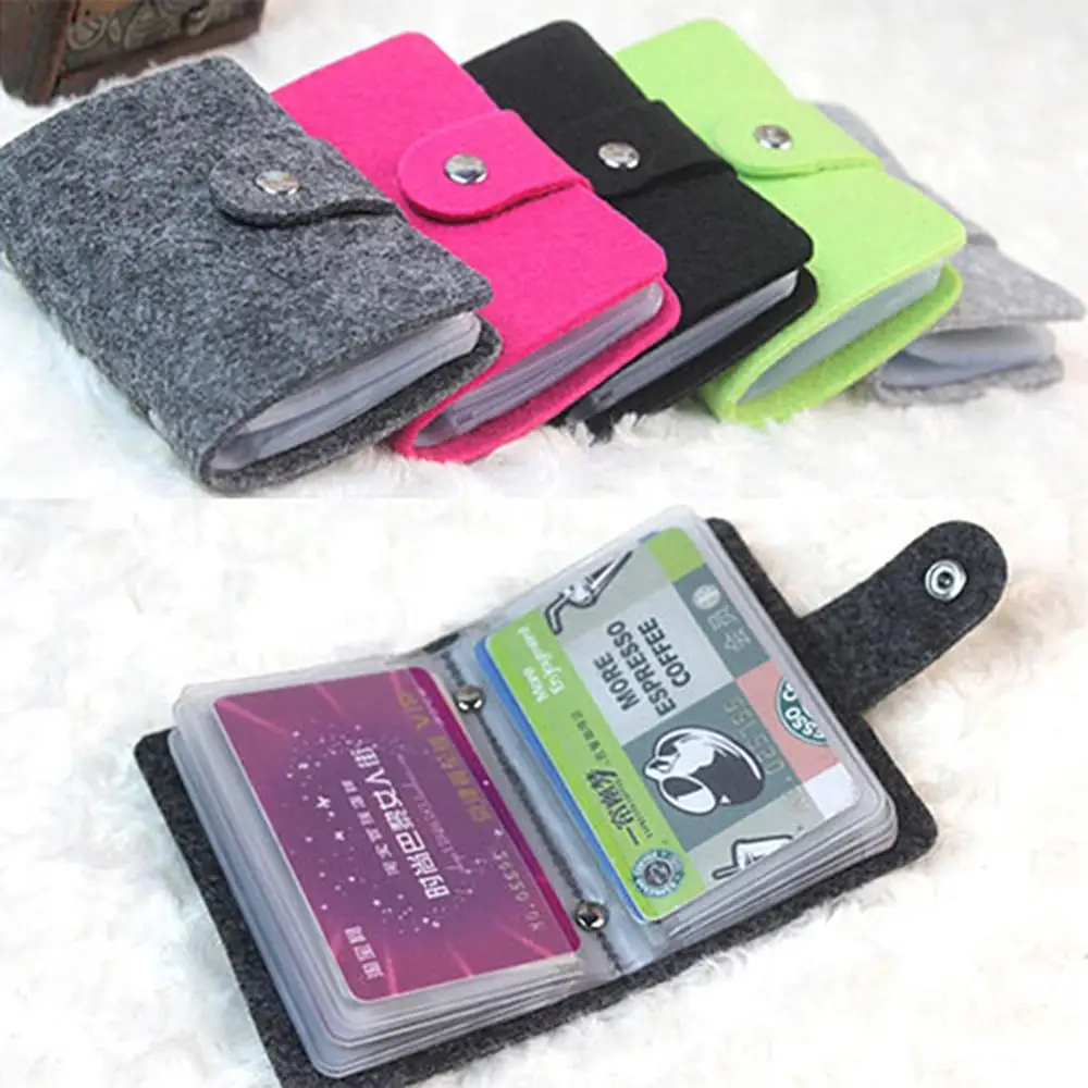 Korean Felt ID Card Holder Bank Credit Card Box Multi Slot Slim Card Case Women Wallet Business Card Cover Mini Idol Album