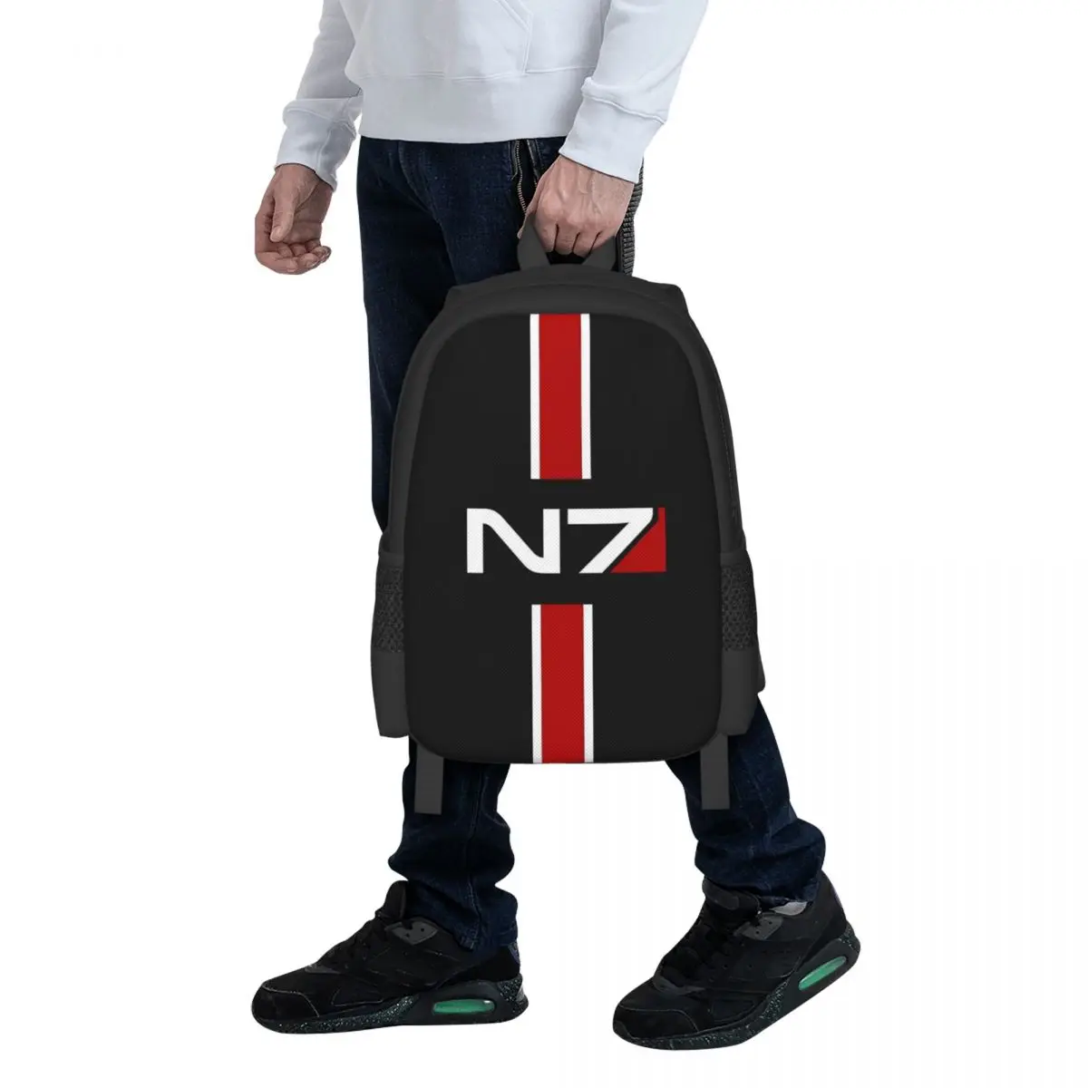 N7 Emblem, Mass Effect Student Backpack School Bag Hiking Travel Daypack for Men Women Fashion Bookbag Shoulder Bags