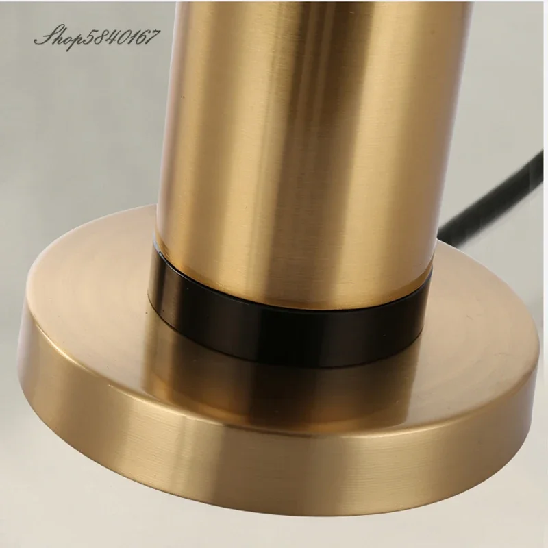 Modern Copper Table Lamp Minimalist Beside Lamp for Bedroom Living Room Foyer Decor Study Desk Light Fabric Lampshade E27 Lights