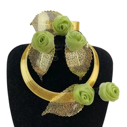 Woman Necklace Jewelry Set Fashion Necklace Earring Ring Bracelet Trend Clothing Jewelry FHK20644