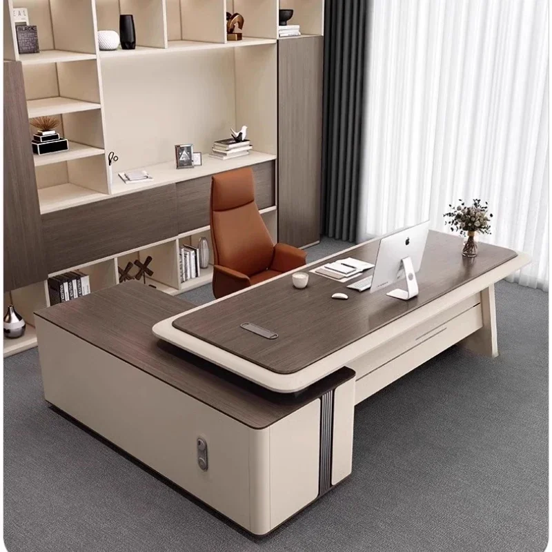 

Computer Desk With Storage Mid Century Modern Desk Executive Office Desk Furniture L Shaped Drawers Luxury office furniture home