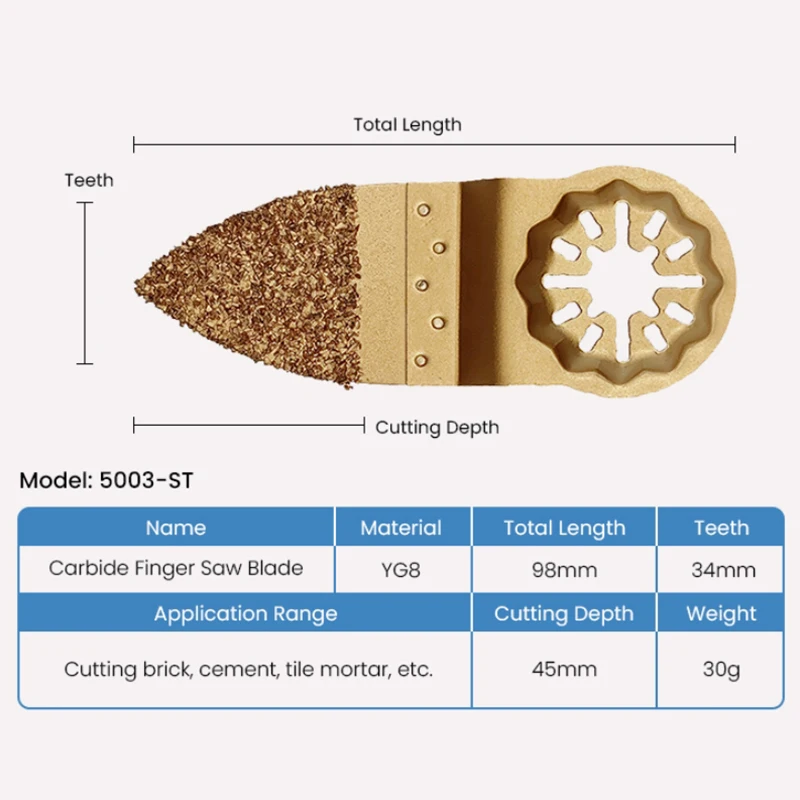 5Pcs Universal Star Lock Interface Multi-Purpose Tools Metal Circular Tile Cutting Set Household Woodworking Accessories