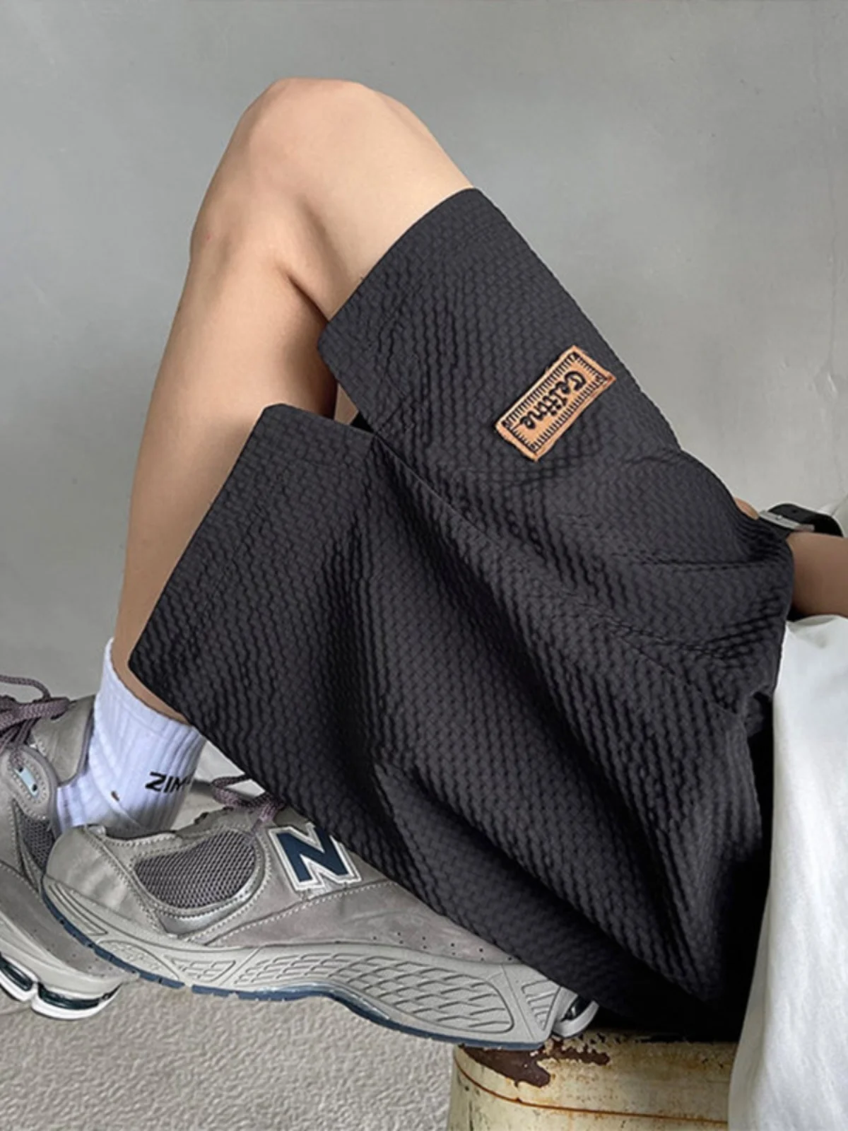 

Мужские летние шорты из быстросохнущей ткани Bubble Cloth: модные, в американском рабочем стиле, свободные, повседневные, для плавания и пляжа, дышащие, комфортные