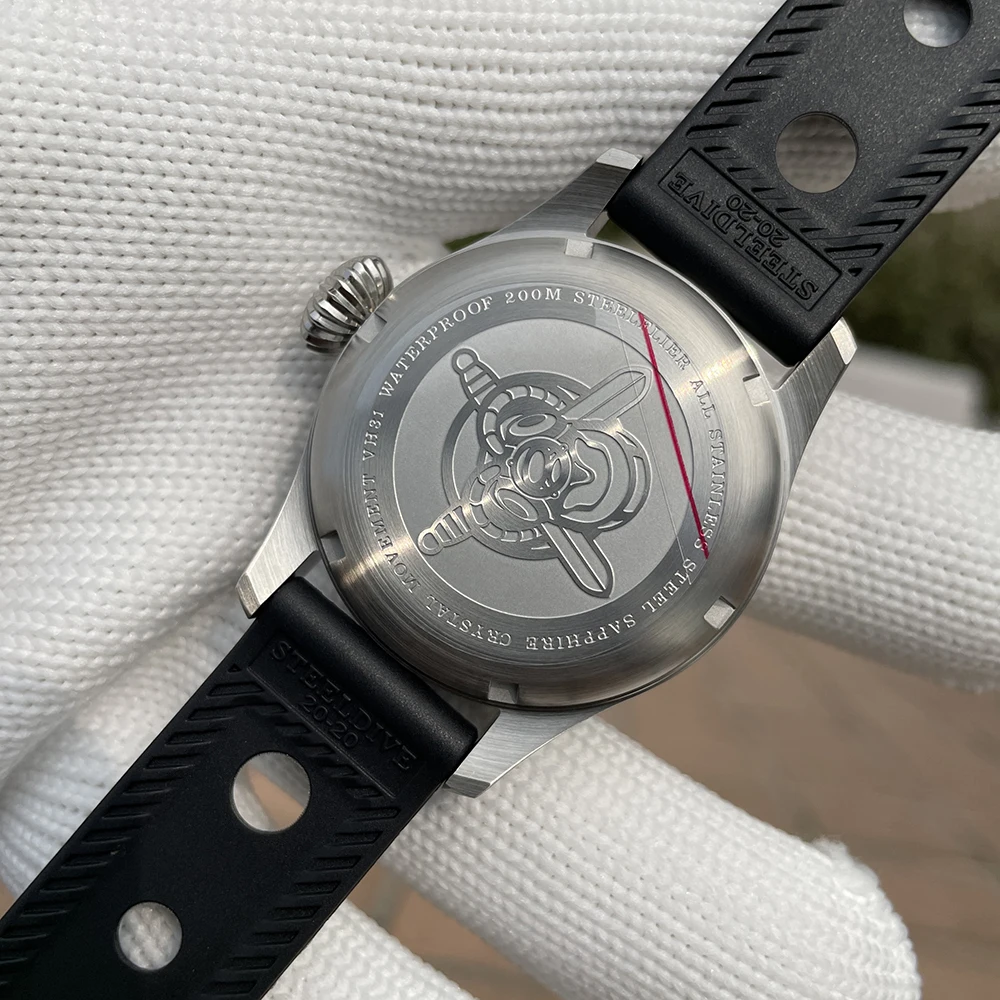 STEELFLIER Offizielle SF741 klassische Quarz-Armbanduhr, Souvenirs, Saphirspiegel, VH31, stumm, 200 m wasserdicht, luxuriöse Leuchtuhr – Detail 32