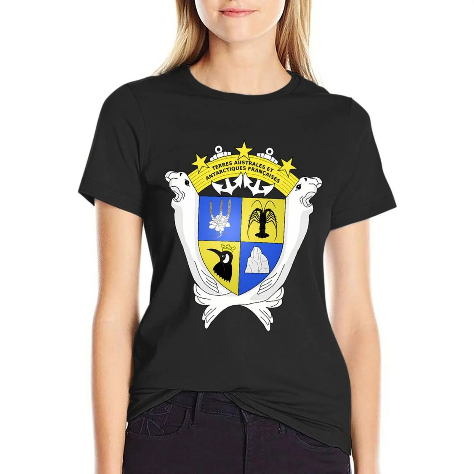 Coat of Arms of French Southern and Antarctic Lands \t T-Shirt cute tops tops T-shirt Women