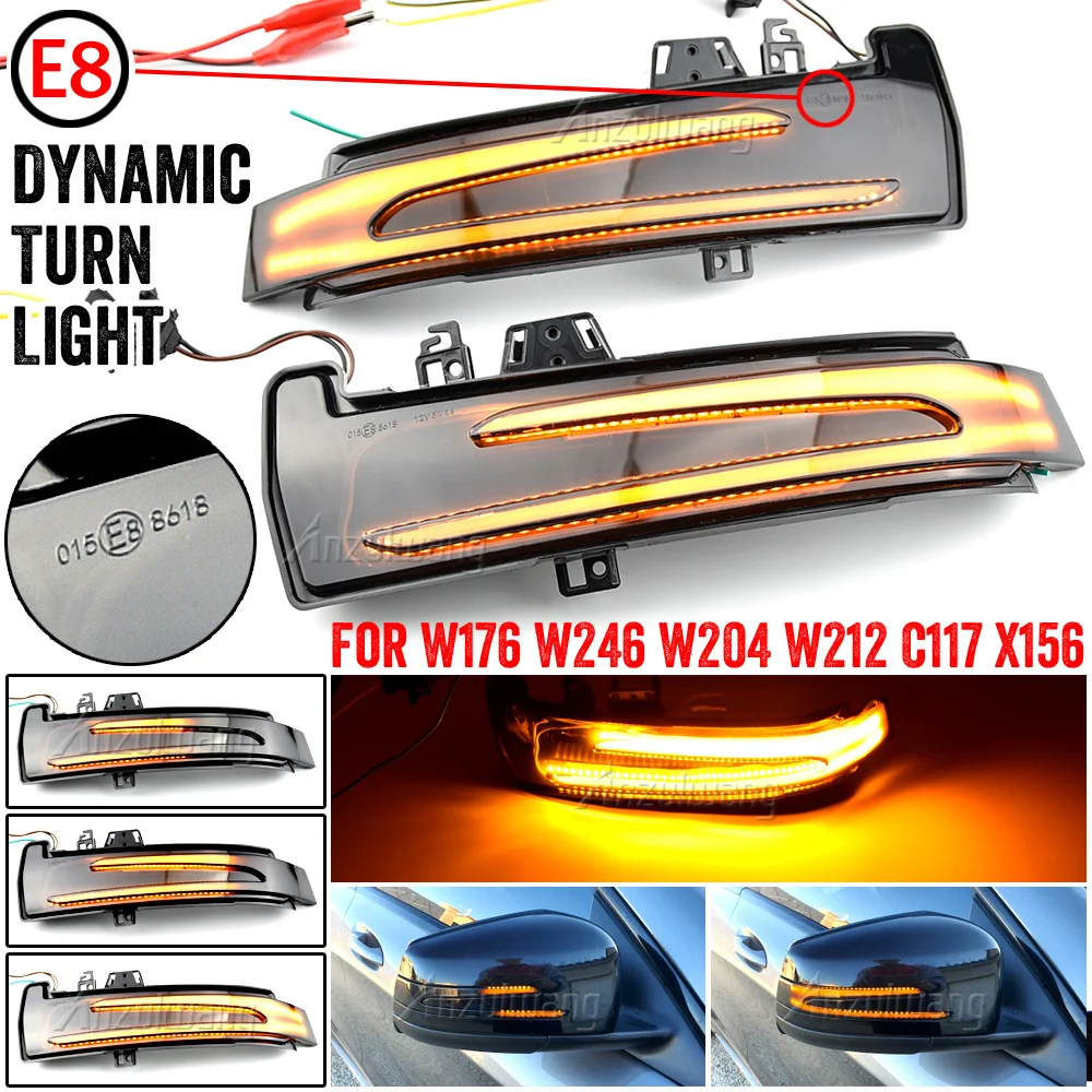 

2pcs Dynamic LED Turn Signal Light Mirror Indicator Blinker For Mercedes Benz W176 W246 W204 W212 C117 X156 C204 X117