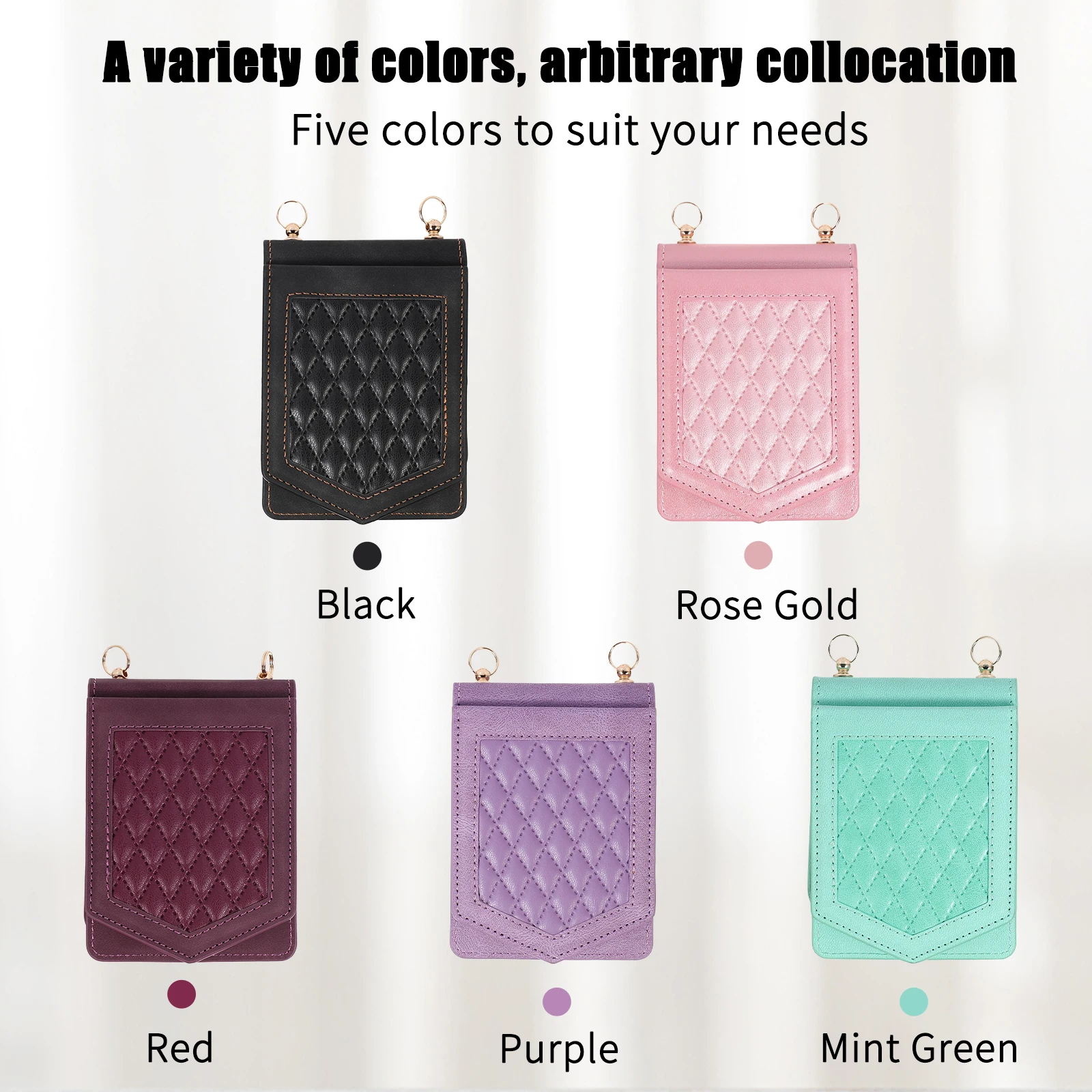 RFID Crossbody Leather Cards Solt Case For Samsung Galaxy Z Flip 5 4 5G Flip4 Flip3 Wallet Card Holder Purse Lanyard Strap Cover