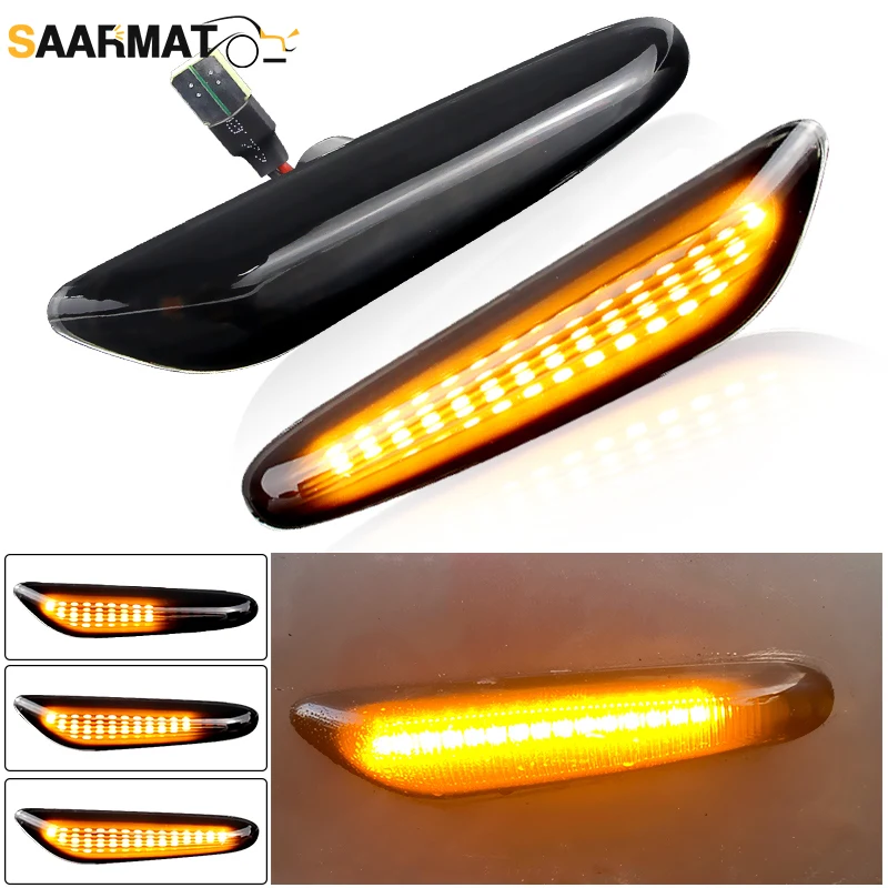 

2 шт. светодиодный динамический мигающий боковой габаритный фонарь Canbus для BMW 1 3 5 серии E46 E60 E61 E81 E82 E87 E88 E90 E91 E92 E93 X1 E84 X3 E83