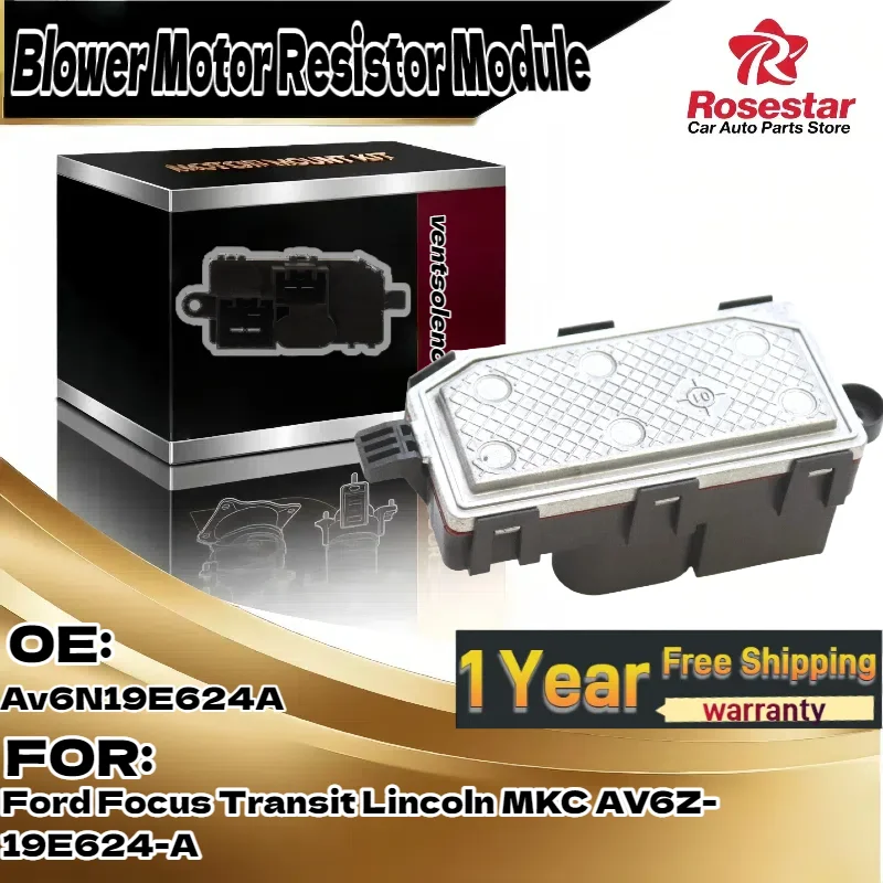

For Ford Focus/Transit & For Lincoln MKC | Blower Motor Resistor Module | Parts AV6Z-19E624-A, Av6N19E624A