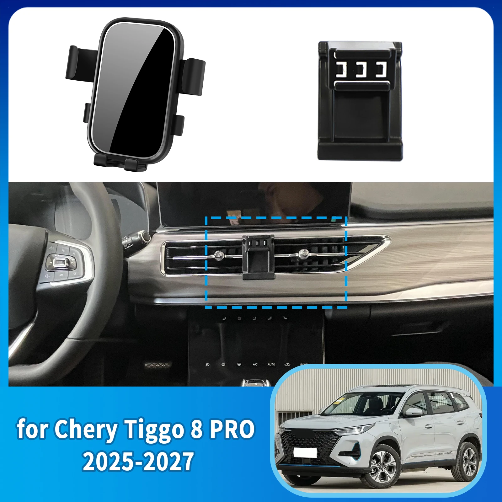 

Accessories Car Mobile Phone Holder for Chery EBRO S800 Tiggo 8 PRO MAX PHEV 2025 2026 2027 GPS Bracket Navigation Stand Auto