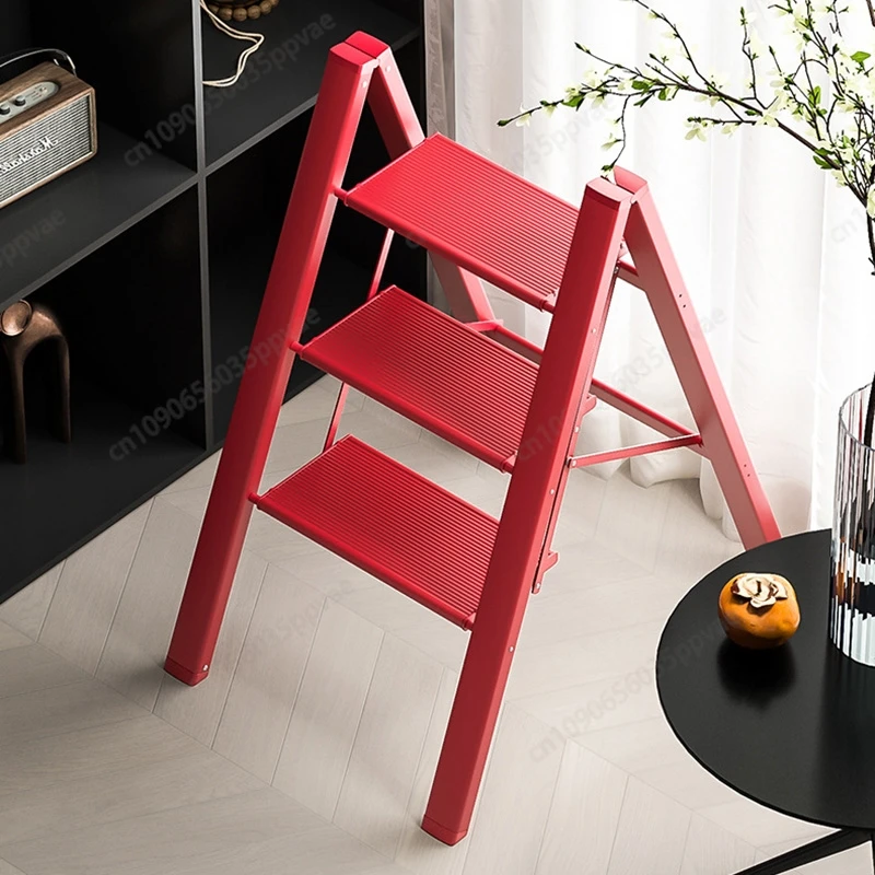 

Heavy Duty Aluminum Folding Ladder 3/4 Step Indoor Multi-Position Ladder for Home Decor Kitchen Shelves 330 lbs