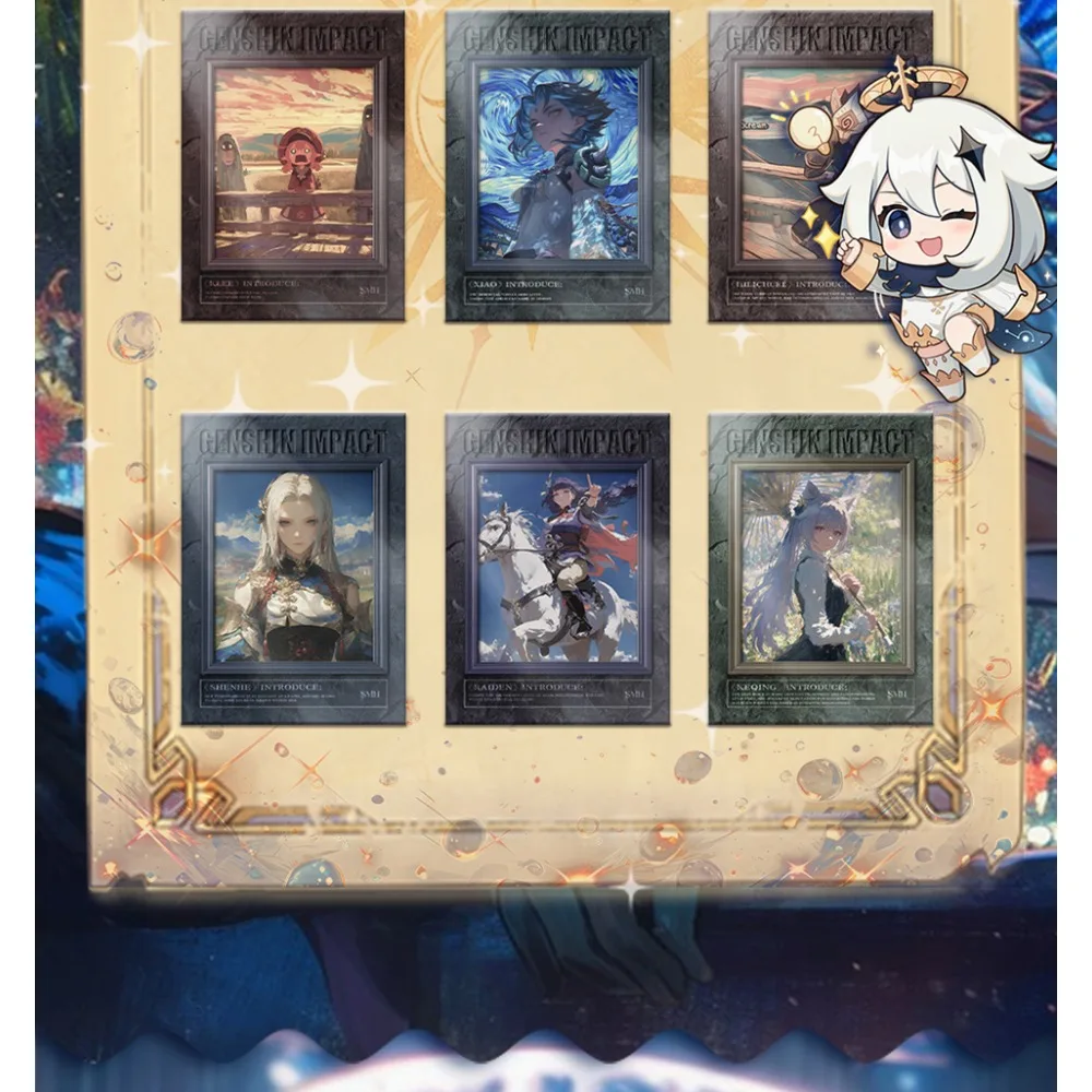 Trendy 3D Game IP Genshin Impact Collection Cards High Score Popular RPG Fantasy Adventure Series Exquisite Character Card Gift
