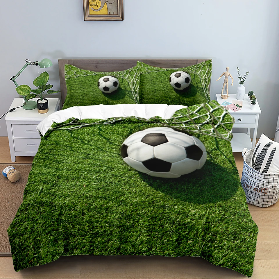 Football Bedding Set 3D Soccer Child Duvet Cover Single Double Sports Boy Home Textile Comforter Nordic Covers for Bed King Full