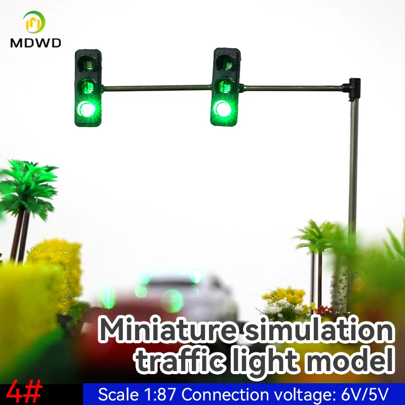 2PCS HO Scale Model Traffic Lights  with Controller ForTrain Railway Railroad Diorama Layout