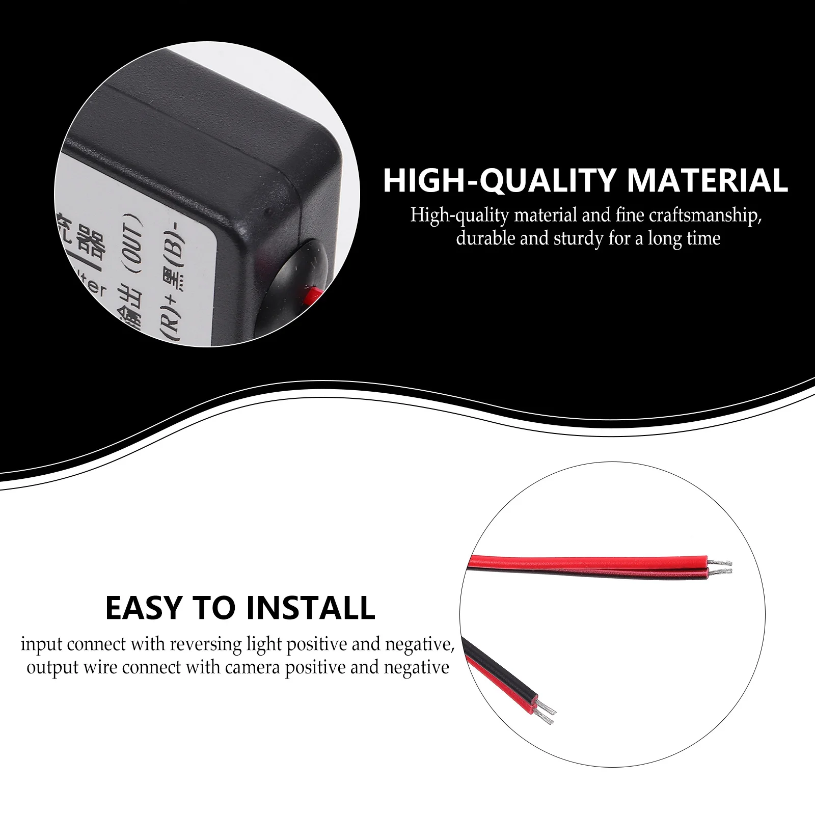 

12V Dc Power Filter Rectifier For Car Rearview Camera Auto Backup Camera Adapter Relay Capacitor Vehicle Power Protection