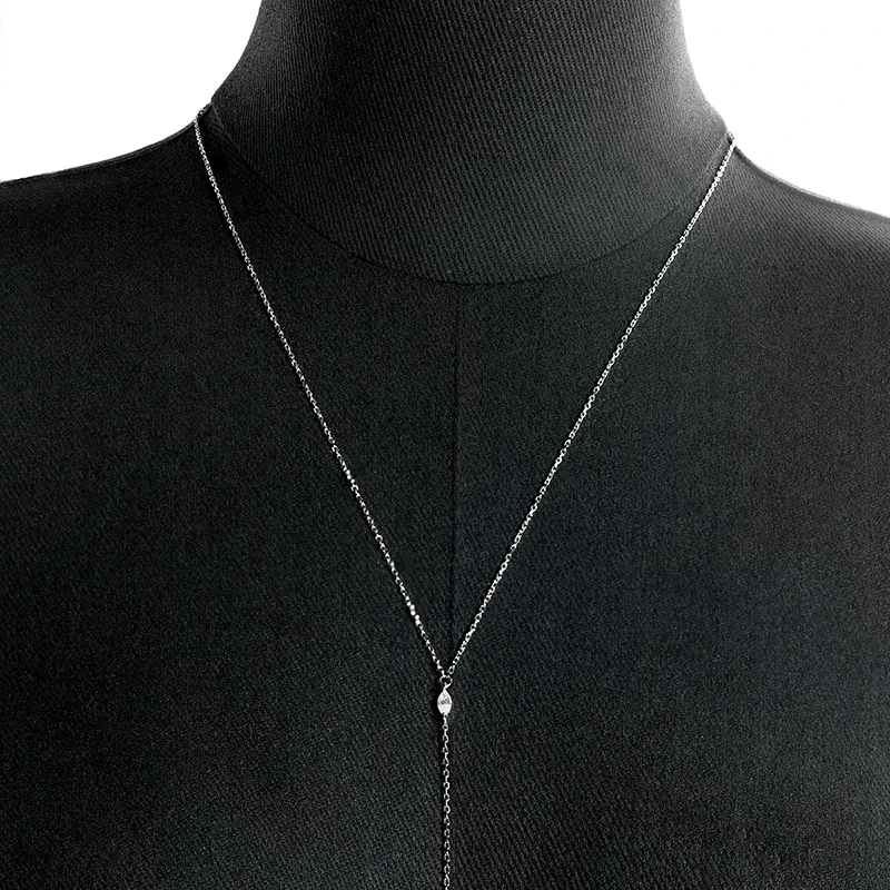 Smyoue Marquise Cut All Moissanite Lab Diamond Body Chain for Women Adjustable Sexy Body Jewelry 925 Sterling Silver Plated 18K