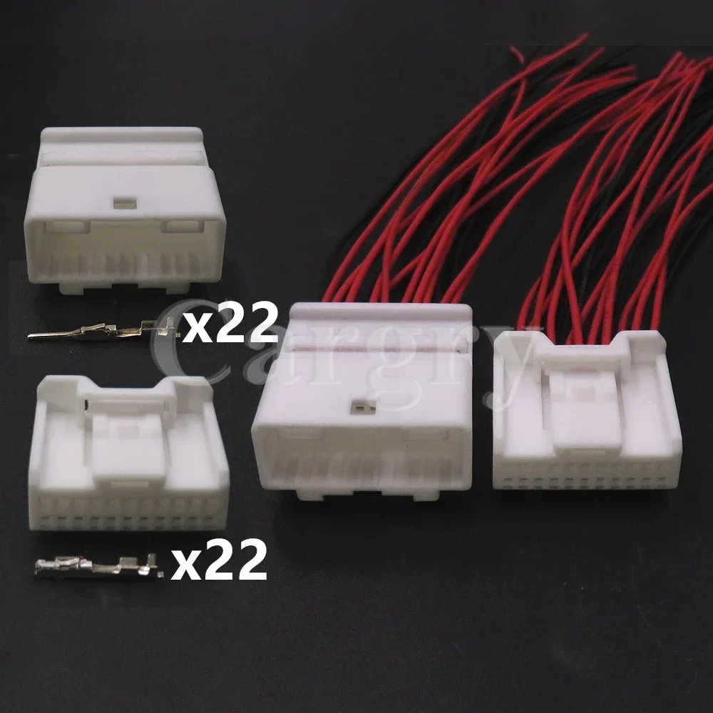 1 Set 22P 6098-3885 7283-4578 Auto Reversing Mirror Wire Connector Audio Socket AC Assembly For Nissan Car Navigation Cable Plug