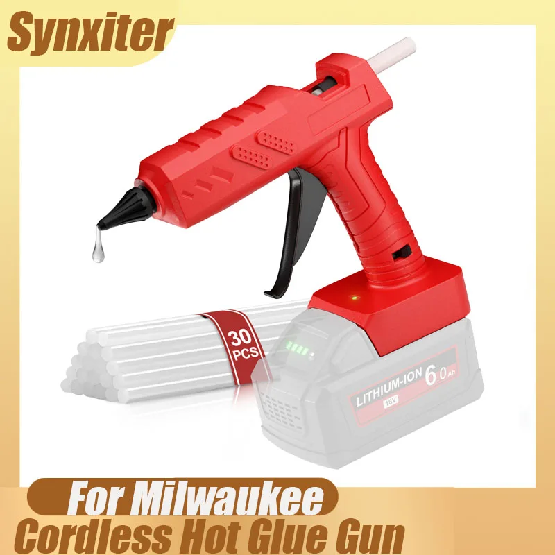 

Cordless Hot Melt Glue Gun With 10P Glue Sticks Portable Rechargeable DIY Home Repair Power Tool For Milwaukee 18V Battery