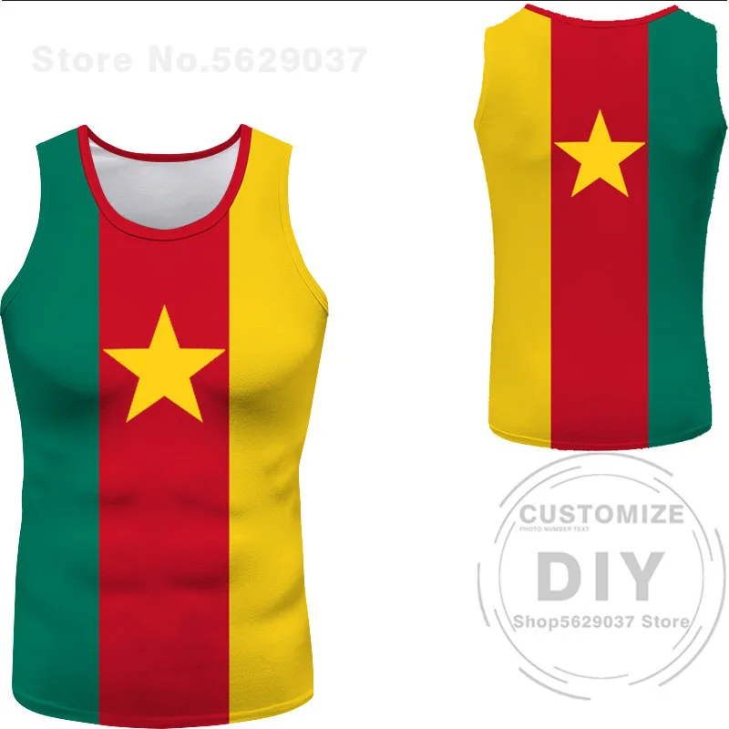 Cameroon Vest Free Custom Cmr Country Tank Top Nation Flag Cameroun Cameroonian Cm French Print Photo Logo Sleeveless T-Shirt