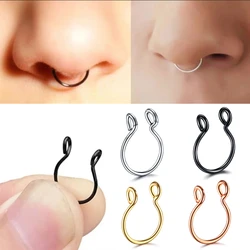 1PC U Shaped Fake Nose Ring Hoop Septum Rings Stainless Steel Nose Piercing Fake Piercing Oreja Pircing Women Men Body Jewelry