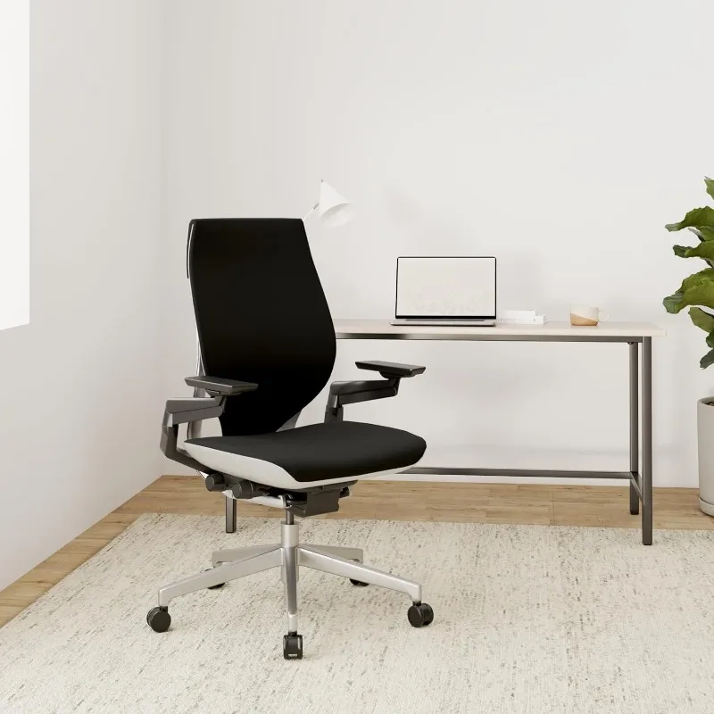 Silla de oficina Steelcase Gesture: silla de trabajo ergonómica con ruedas para alfombra, cómoda silla de oficina, sillas intuitivas para ajustar