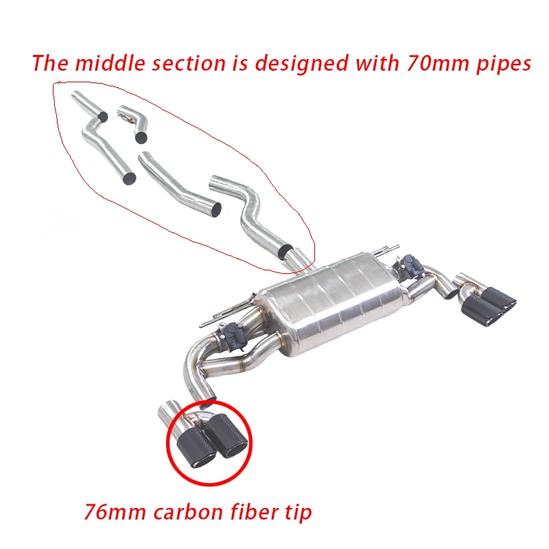 

For 2013-2018 BMW 328i, 428i 2.0T F30, F35, F36, catback high-performance exhaust system with valve muffler. Fits MP diffuser.