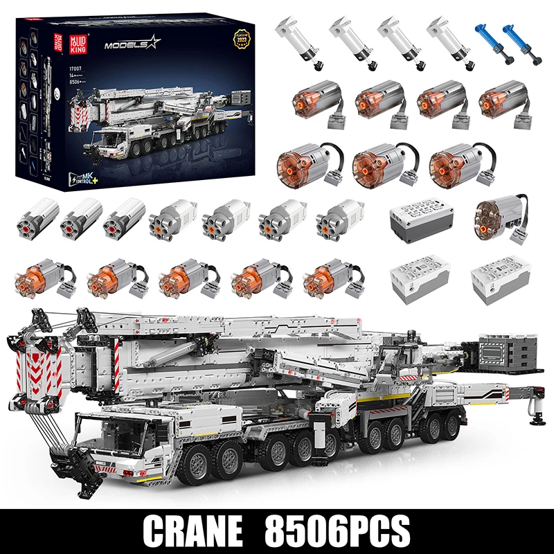 Mould King 17007 17008 Technische Truck Speelgoed De RC Liebherr LTM 11200 Kraan Bouwblok Steentjes Kinderen Kerst Auto Model Speelgoed