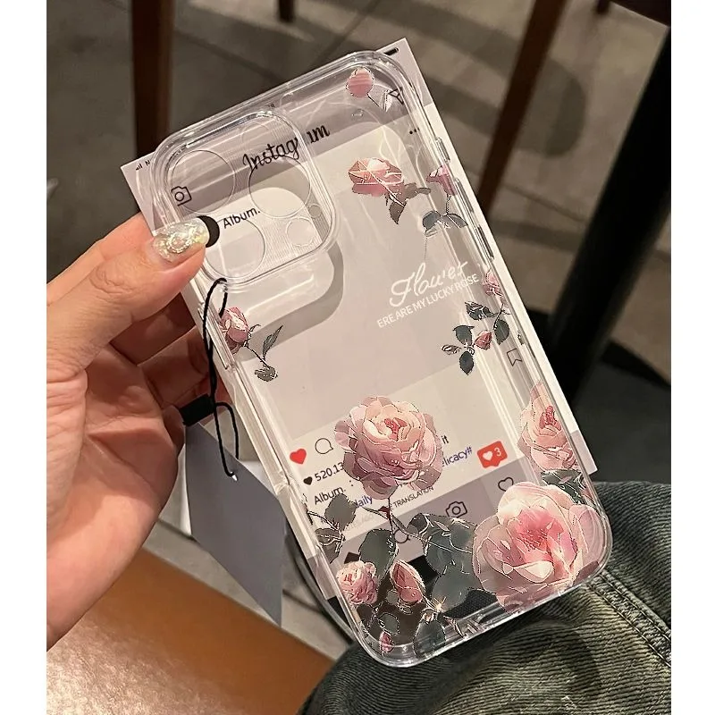 Fresh Flowers Cases Cover for IPhone 16 15 14 13 12 11 Pro Max 14 15 Plus Protection Back Cover Bumper Dustproof Non-Slip