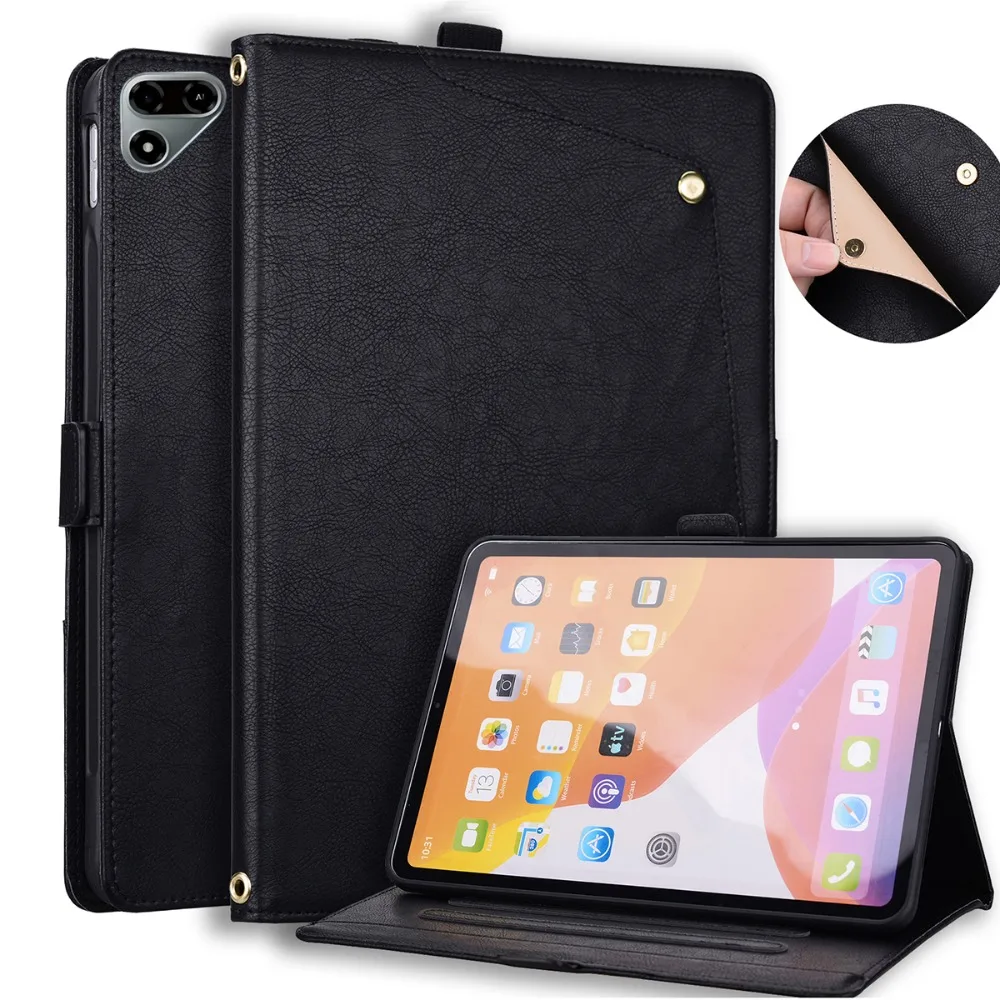 Business Wallet Table Cover Case For TECNO MegaPad 2 11 Inch T1103，Protective Flip PU Leather,TPU Back Cover, PU Full Protection