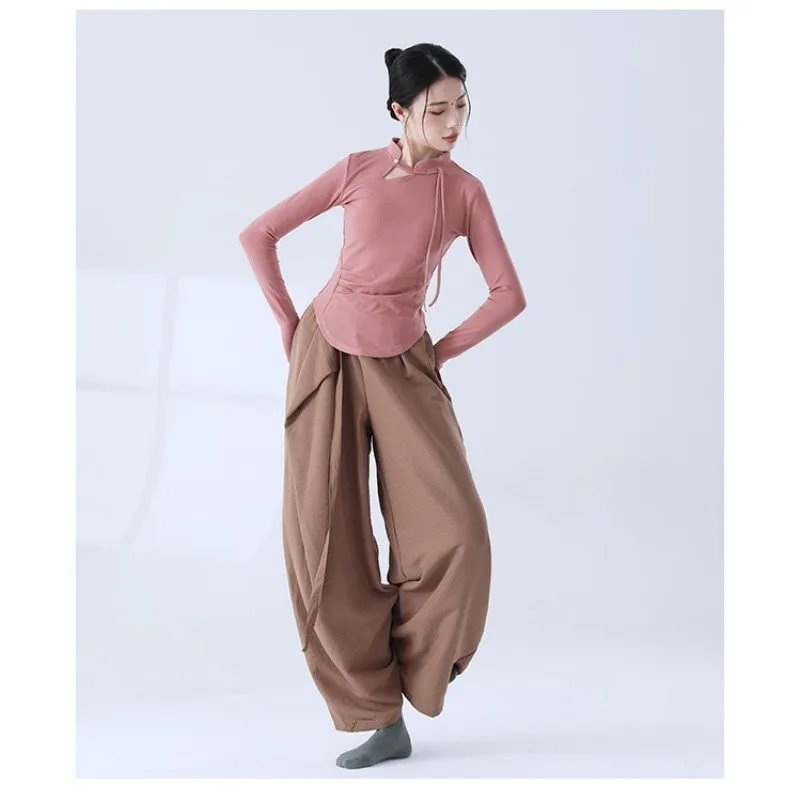 Classical dance loose and elegant wide-leg pants modern dance practice clothes adult Chinese dance performance clothes