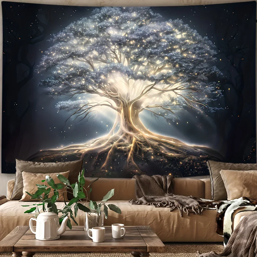 Giant Galaxy Tree of Life Tapestry Wall Hanging Decor Curtain Bohemian Bedroom Living Room Mystic Night Art Poster Print Fabric